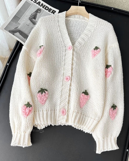 Soft Knit V-Neck Button Cardigan – Lightweight, Skin-Friendly Women's Sweater Cardigan