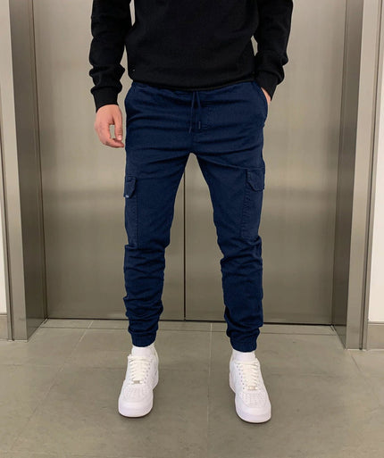 Maxime | Stylish and practical cargo joggers Dark Blue