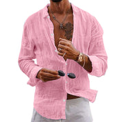 Anderson Classic Linen Shirt Pink Shirts