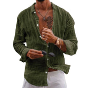 Anderson Classic Linen Shirt Green Shirts