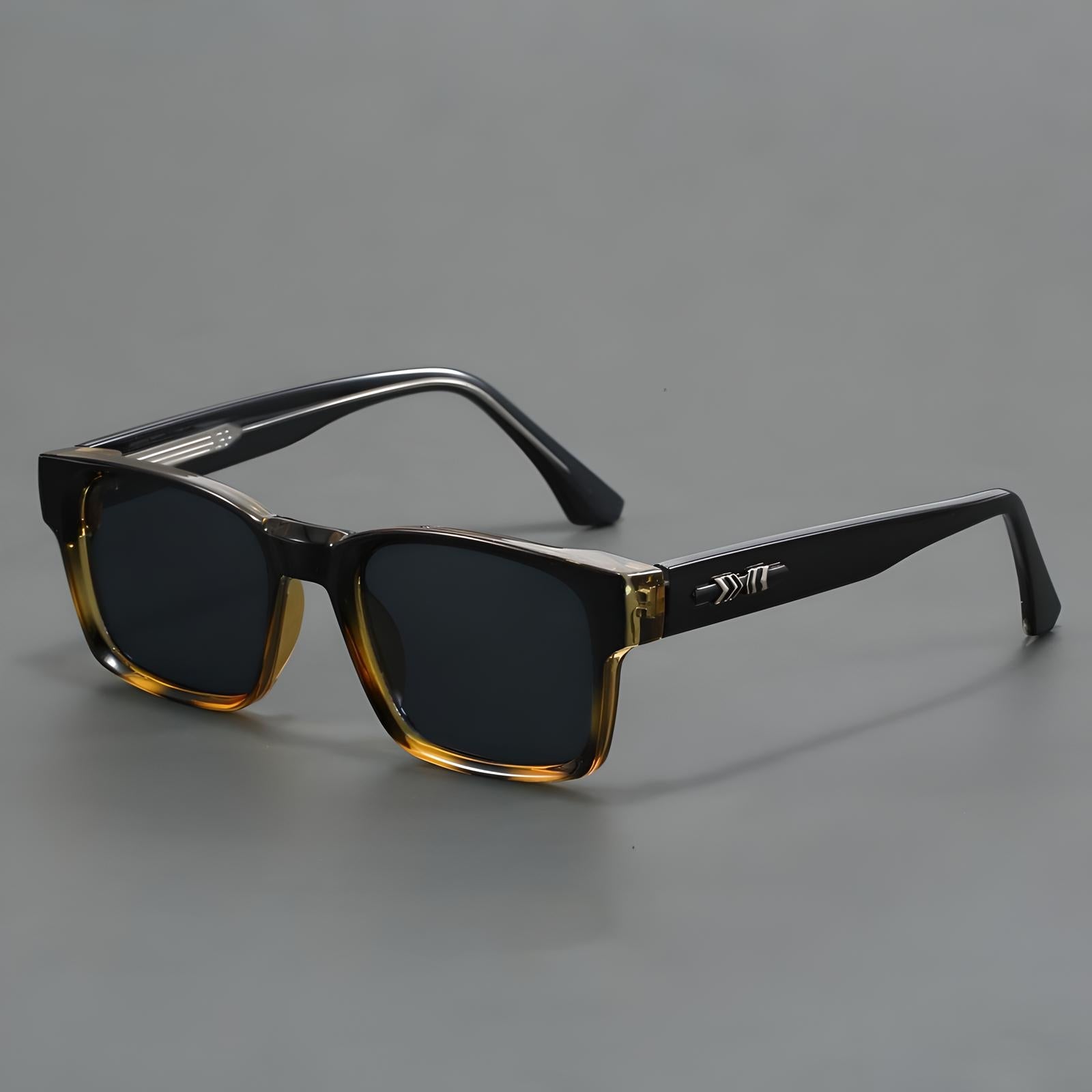 Ashcroft Men's Square Sunglasses with UV Protection and Comfort Black Leopard Sunglasses