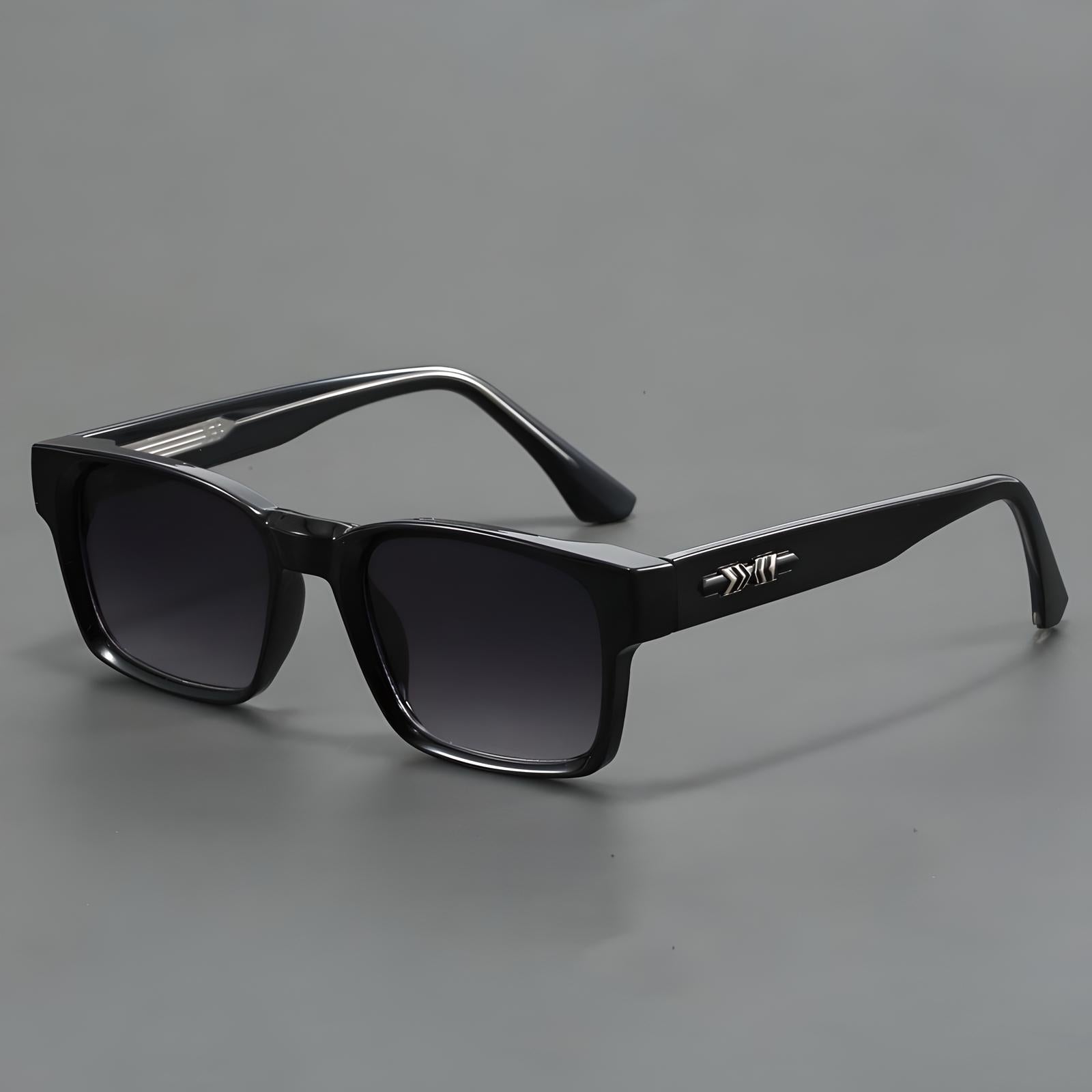 Ashcroft Men's Square Sunglasses with UV Protection and Comfort Black Gray Sunglasses