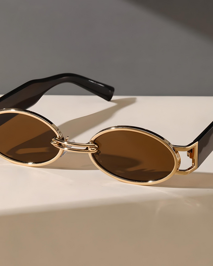 BellaView Ovals Lightweight Sunglasses with Full UV Protection Gold Tea Sunglasses