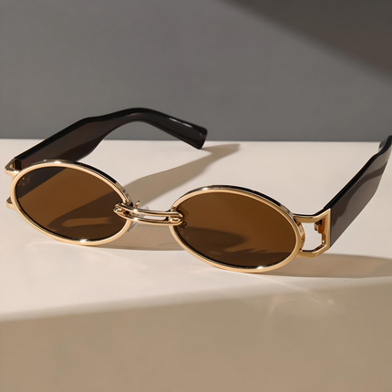 BellaView Ovals Lightweight Sunglasses with Full UV Protection Gold Tea Sunglasses