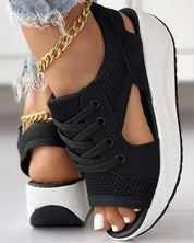Mila™ - Stylish Orthopedic Sandals Contrast Panels Black