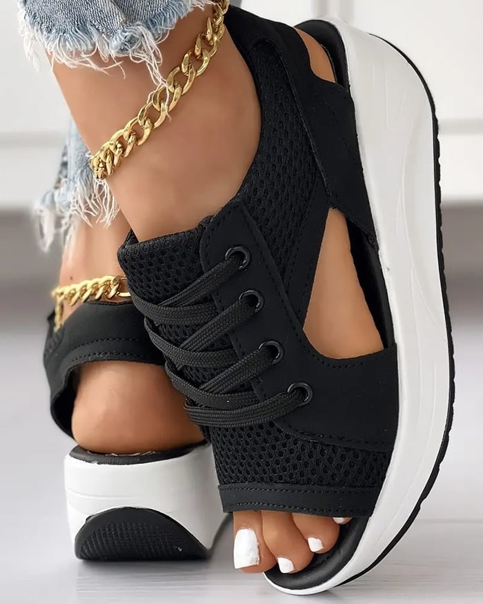 Mila™ - Stylish Orthopedic Sandals Contrast Panels Black