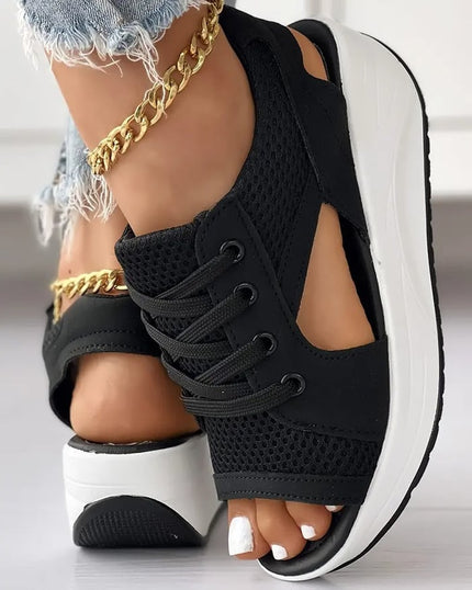 Mila™ - Stylish Orthopedic Sandals Contrast Panels Black