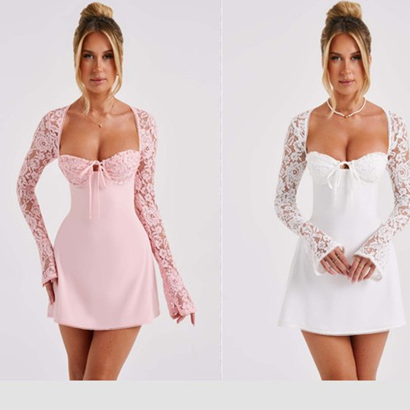 Sexy Lace Corset Backless Mini Dress Dresses