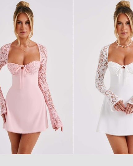 Sexy Lace Corset Backless Mini Dress Dresses