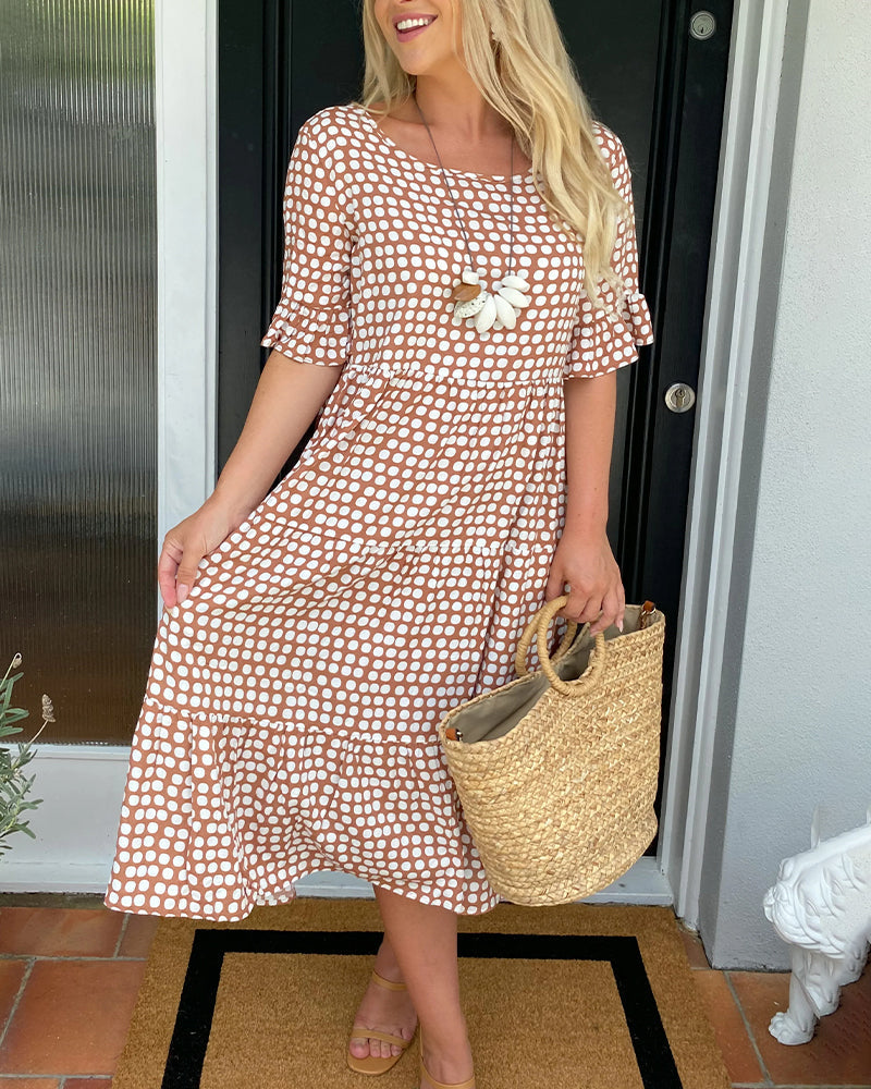 Alexia - Round neck Midi Dress Dresses