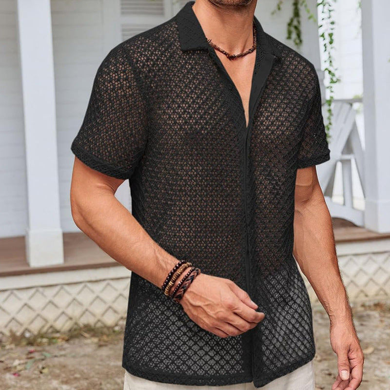 Men's Summer Mesh Short Sleeve Shirt - OKOHOKO™ FASHION