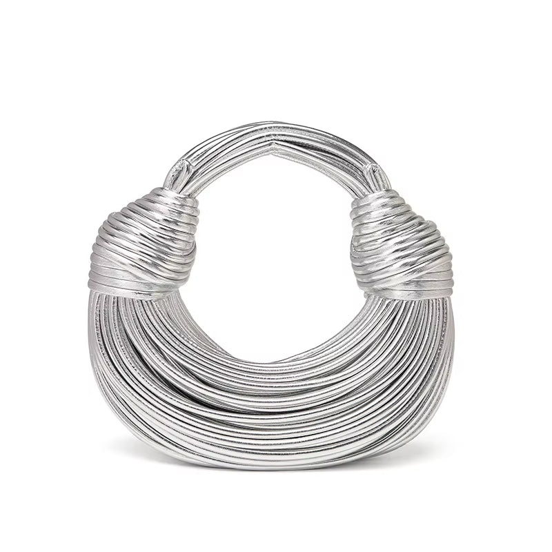 The Amelie Sculptural Bag Silver Handbags