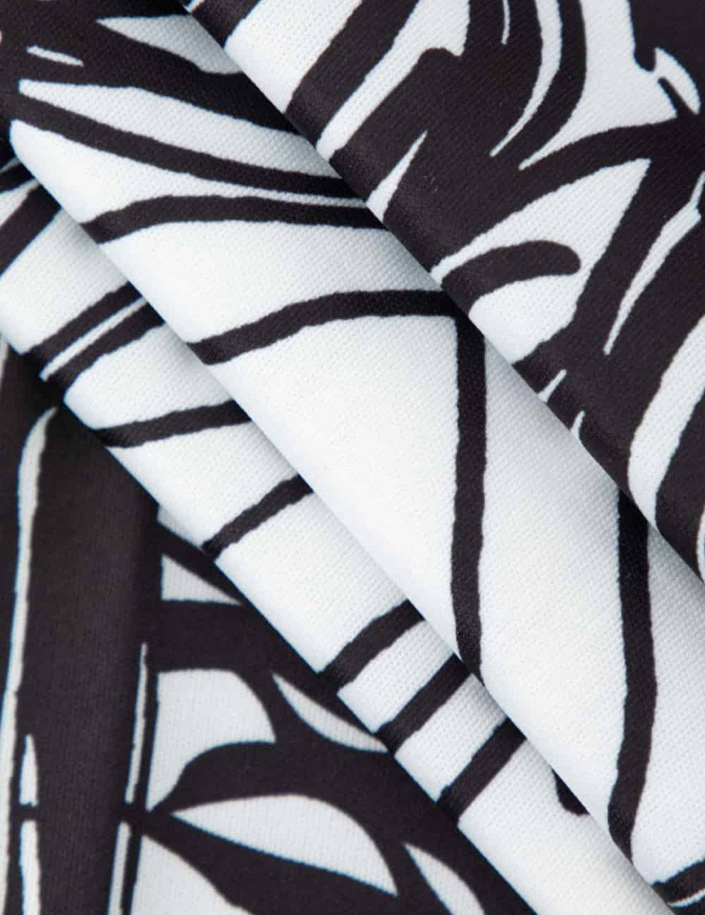 Abstract Line Print Short Sleeve Mini Dress Dresses
