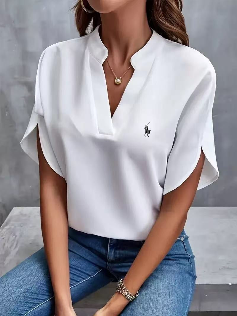 Women's Ralph Lauren Classic V-Neck T-Shirt White Women Tops