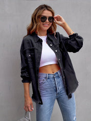 Oversized Denim Jacket Black Jacket