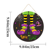Halloween Wood Grain Doorplate Decor Wansheng Witch Leg Doorplate Halloween Decorations