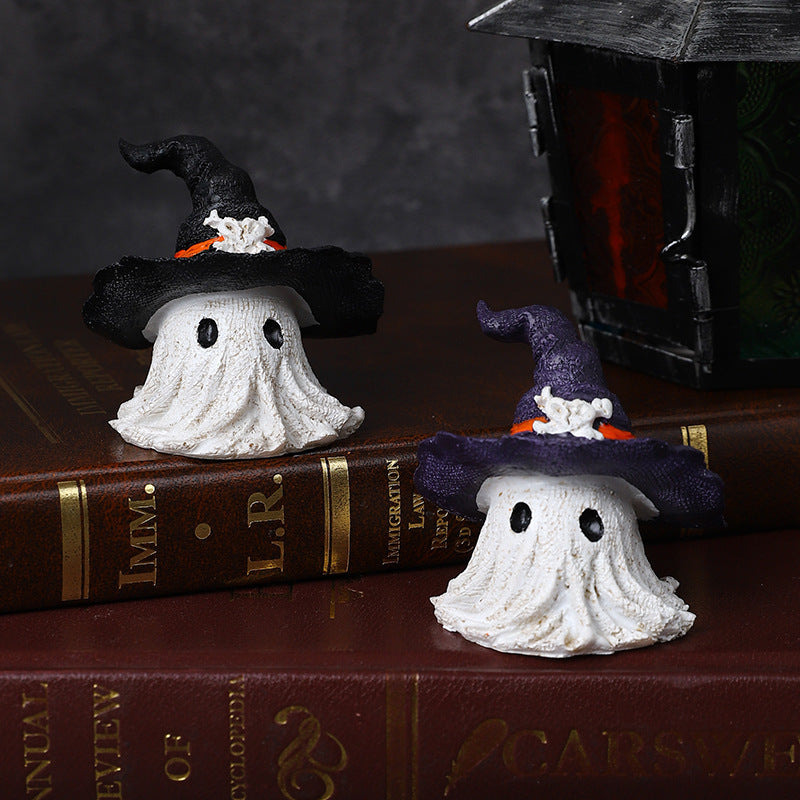 Resin Halloween Wizard Hat Ghost Ornament Halloween Decorations