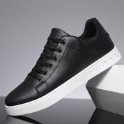 Men's Lace-Up Flat Casual Shoes Black Shoes