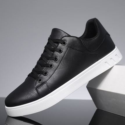 Men's Lace-Up Flat Casual Shoes Black Shoes