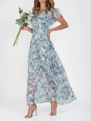 Floral Ruffle Short Sleeve Summer Dress Dresses