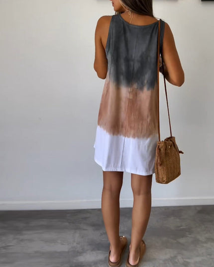 Josie - Gradient Tie Dye Print Mini Dress