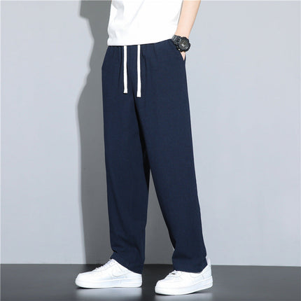 Paul | Casual linen trousers for men Navy blue Pants