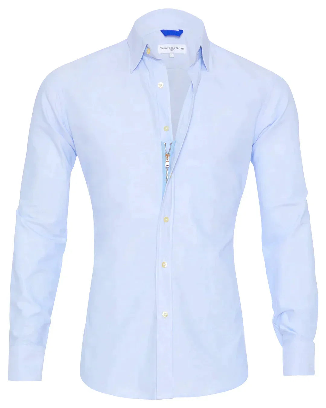 Men's Elite Stretch Zip-Up Shirt Light blue Men Shirts