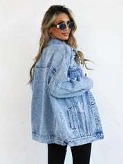 Oversized Denim Jacket Women – Olivia Trendy Jacket Women's Jacket