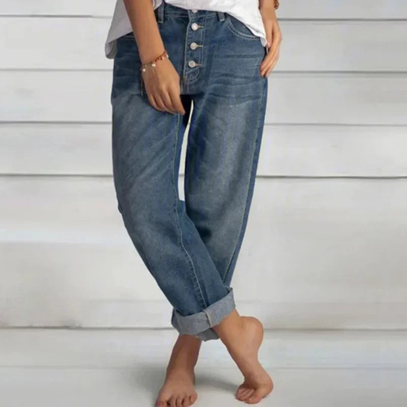 Sivertine™ - Women's comfortable high waist loose fit jeans
