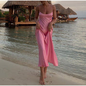 Elegant Women’s Satin Camis Long Dress Dresses