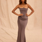 Elegant Strapless Backless Maxi Dress Dresses