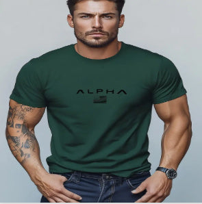 Men's Fitness T-shirt Sports Short-sleeved Top Green T-Shirts