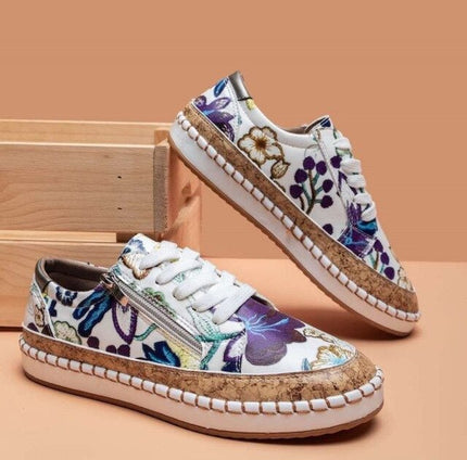 Santorini | Orthopedic Floral Shoes Floral Blue Shoes