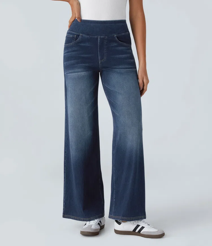 Mel | Comfortable high-waisted jeans Blue Grey Pants