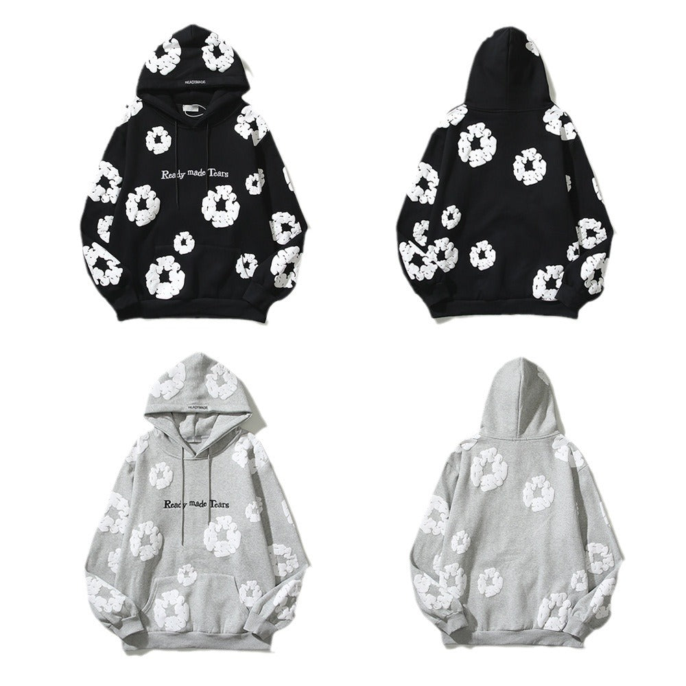 Pure Cotton Kapok Foam-Print Hoodie Sweater Hoodie