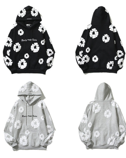 Pure Cotton Kapok Foam-Print Hoodie Sweater Hoodie