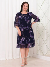 Emma- Midnight Swirl Chiffon Dress DRESS