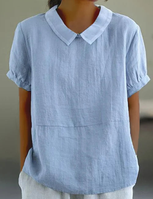 Amalie | Cotton Shirt Blue Shirt
