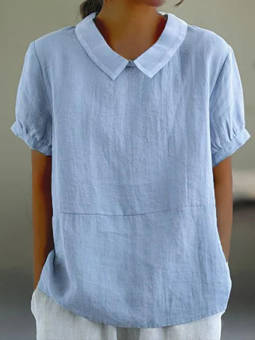 Amalie | Cotton Shirt Blue Shirt