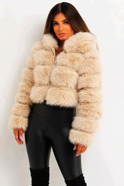 Fluffy Short Faux Fur Coat Fox Fur Coat