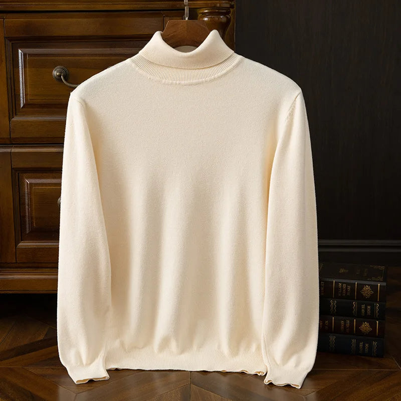 Merino Turtleneck Sweater Beige