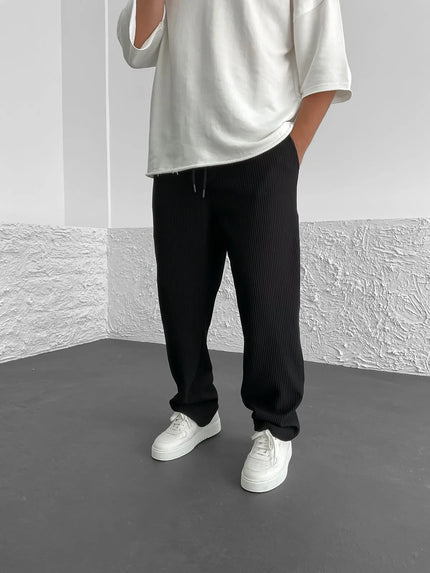 Men’s Slim Fit Stretch Trousers Black Pants