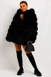 Fluffy Short Faux Fur Coat Fox Fur Coat