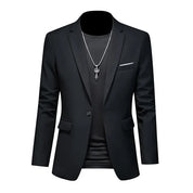 Men's Stylish Single-Breasted Blazer Black Blazer