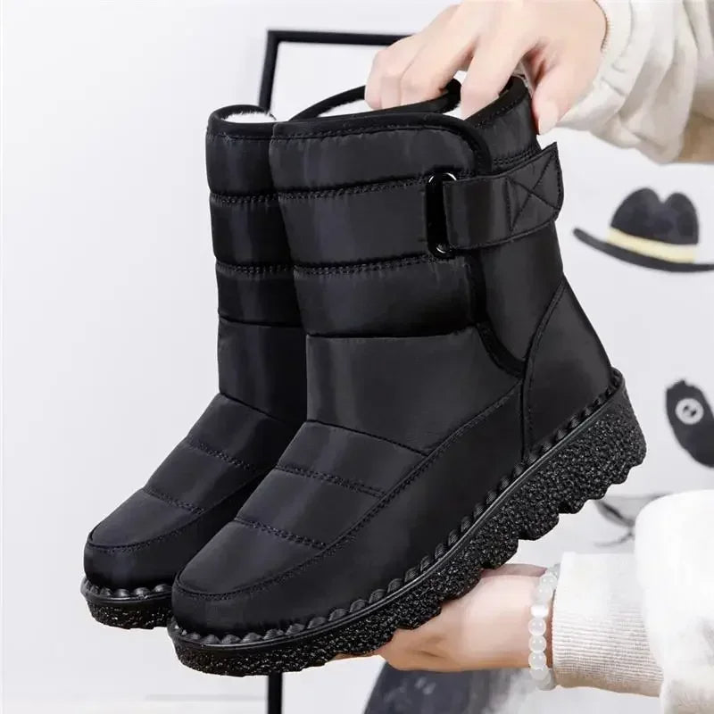Woman Waterproof Snow Boots Black Boots