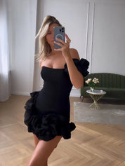 Arabella | Elegant Flower Mini Dress Dresses