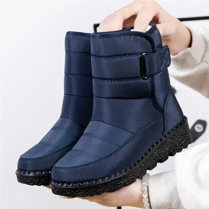 Woman Waterproof Snow Boots Blue Boots