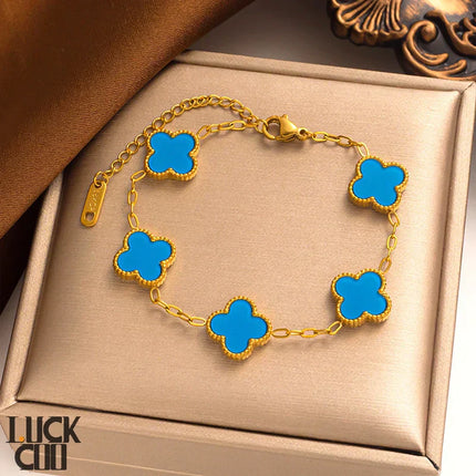 Lucky Clover Bracelet Blue Bracelets