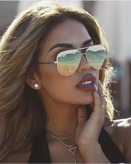 Designer Aviator Sunglasses Gold One size Sunglasses