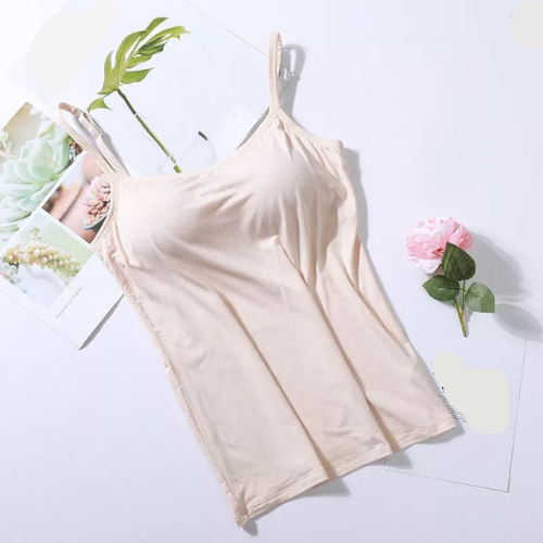 Women's Seamless Tank Top with Built-In Bra Hautfarbe Bra
